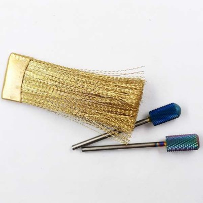 Multi-Color Nail Cuticle Cleaner Metal Nail Drill Bit Nail Brush